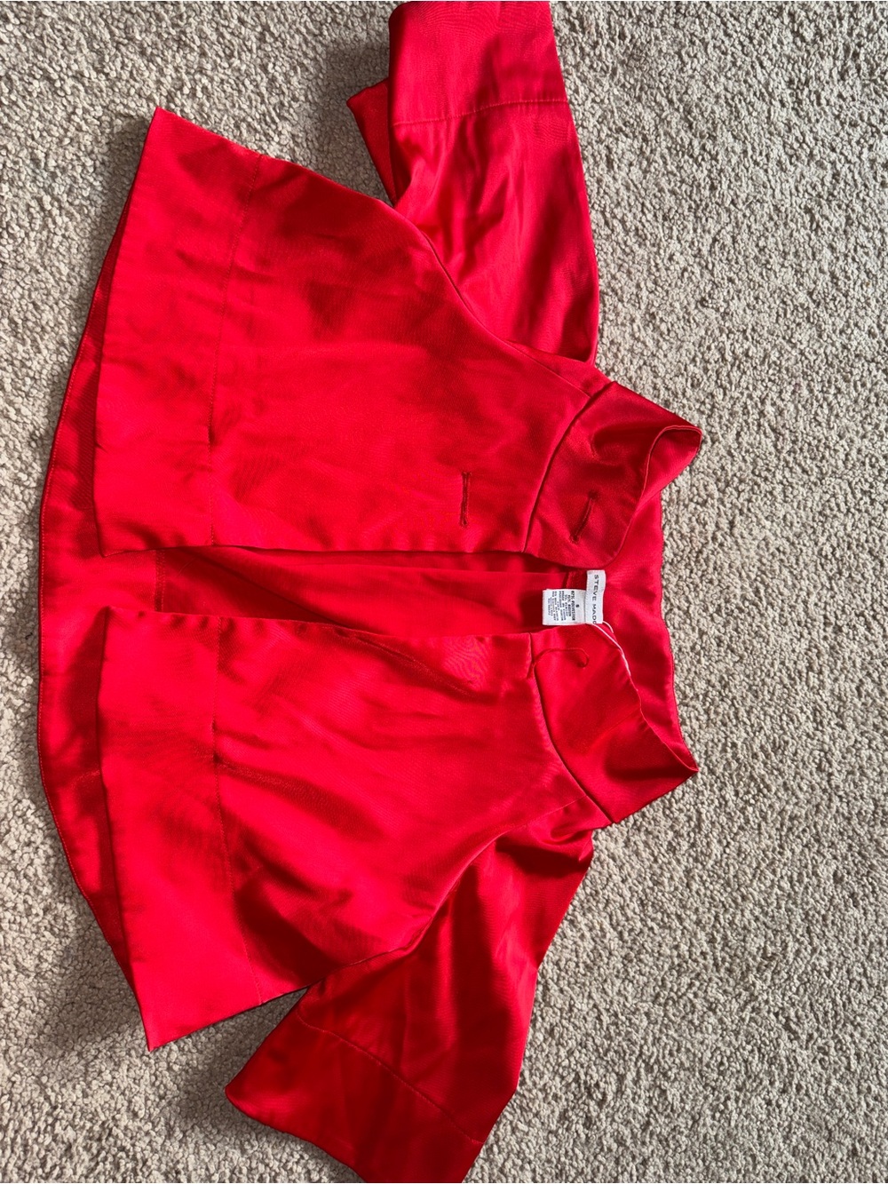 Steve Madden Red Short-Sleeve Vest (MISSING A BUTTON